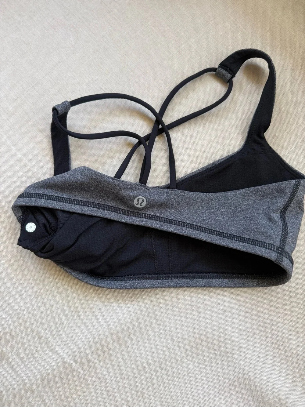 lululemon athletica Charcoal Gray Strappy Sports Bra